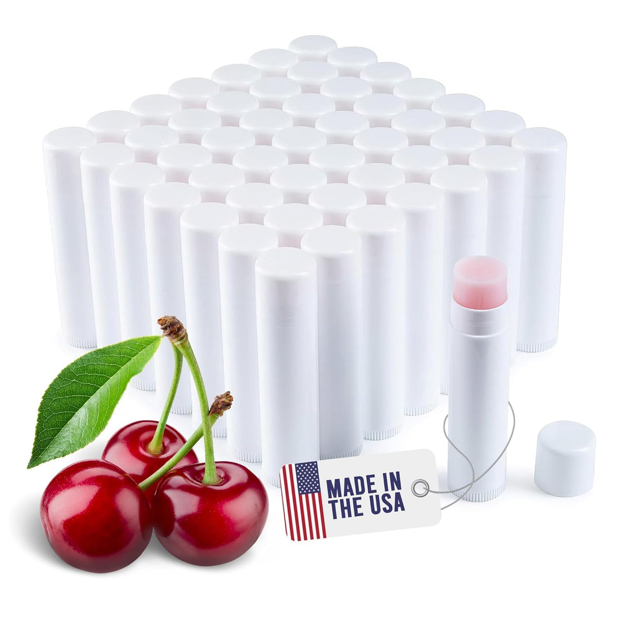 Lip Balm Bulk Unlabeled - Made in USA Bulk- Natural Ingredients Vitamin E Shea Butter - Custom Bulk For Party & Wedding Favors (50 Count, Vanilla)