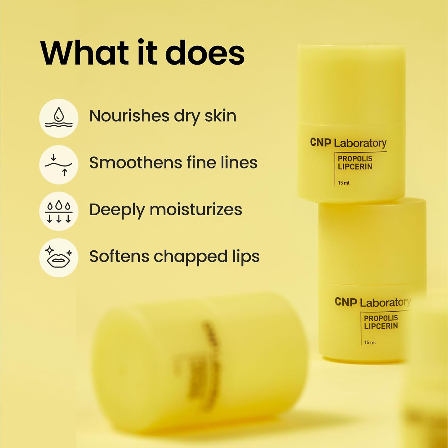 CNP Propolis Lipcerin™ - 01 Original, 0.5 fl.oz. | Hydrating Lip Balm, Overnight Lip Mask, Korean Lip Blam, Manuka Honey Lip Balm, 12hr Hydration,Gifts for Women