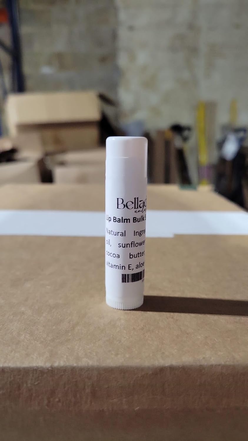 Lip Balm Bulk Unlabeled - Made in USA Bulk- Natural Ingredients Vitamin E Shea Butter - Custom Bulk For Party & Wedding Favors (50 Count, Vanilla)