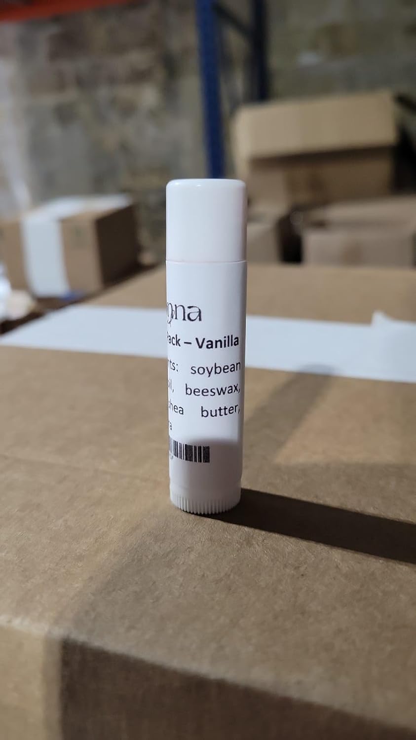Lip Balm Bulk Unlabeled - Made in USA Bulk- Natural Ingredients Vitamin E Shea Butter - Custom Bulk For Party & Wedding Favors (50 Count, Vanilla)