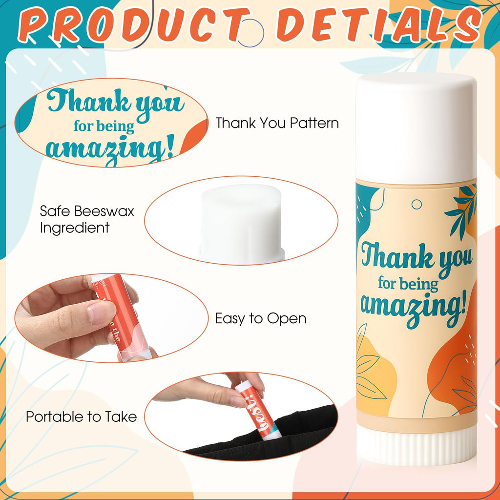 Capoda 40 Pcs Employee Appreciation Gifts Bulk Lip Balms Thank You Appreciation Gifts for Adult Women Men Coworker Team Staff Teachers Nurse Volunteer Party Favors