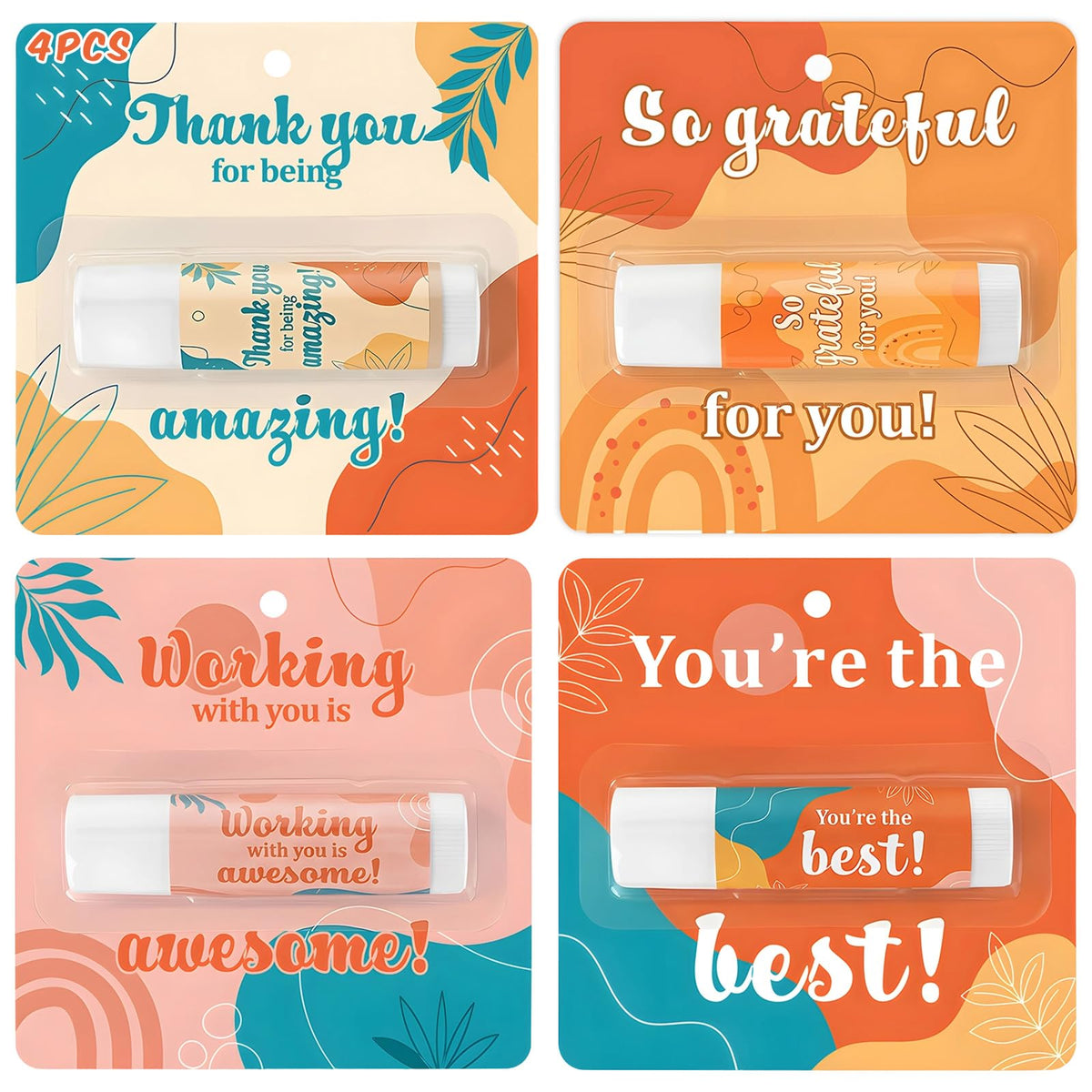 Capoda 40 Pcs Employee Appreciation Gifts Bulk Lip Balms Thank You Appreciation Gifts for Adult Women Men Coworker Team Staff Teachers Nurse Volunteer Party Favors