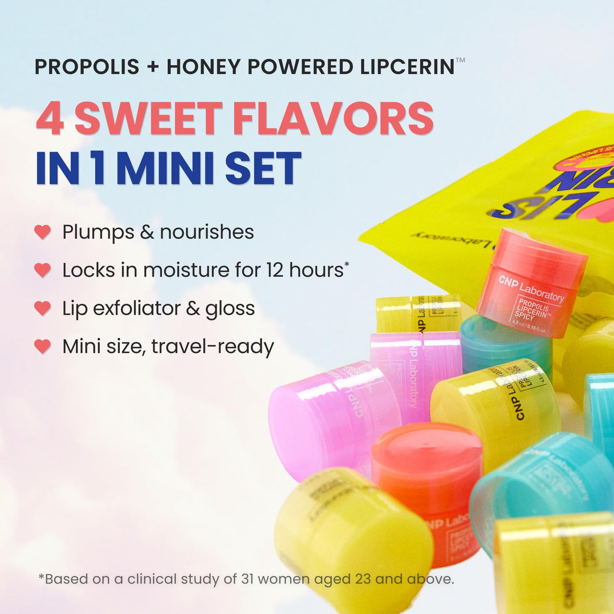 CNP Propolis Lipcerin™ - 01 Original, 0.5 fl.oz. | Hydrating Lip Balm, Overnight Lip Mask, Korean Lip Blam, Manuka Honey Lip Balm, 12hr Hydration,Gifts for Women