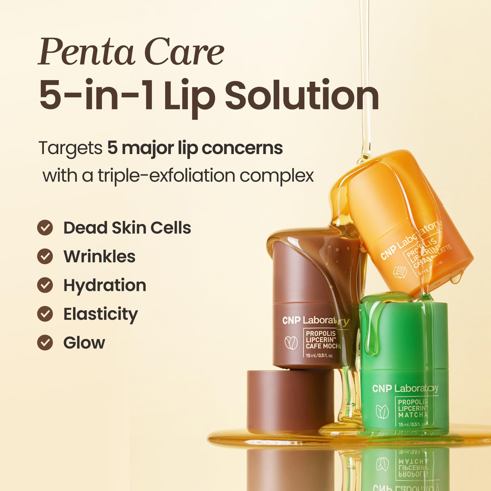 CNP Propolis Lipcerin™ - 01 Original, 0.5 fl.oz. | Hydrating Lip Balm, Overnight Lip Mask, Korean Lip Blam, Manuka Honey Lip Balm, 12hr Hydration,Gifts for Women