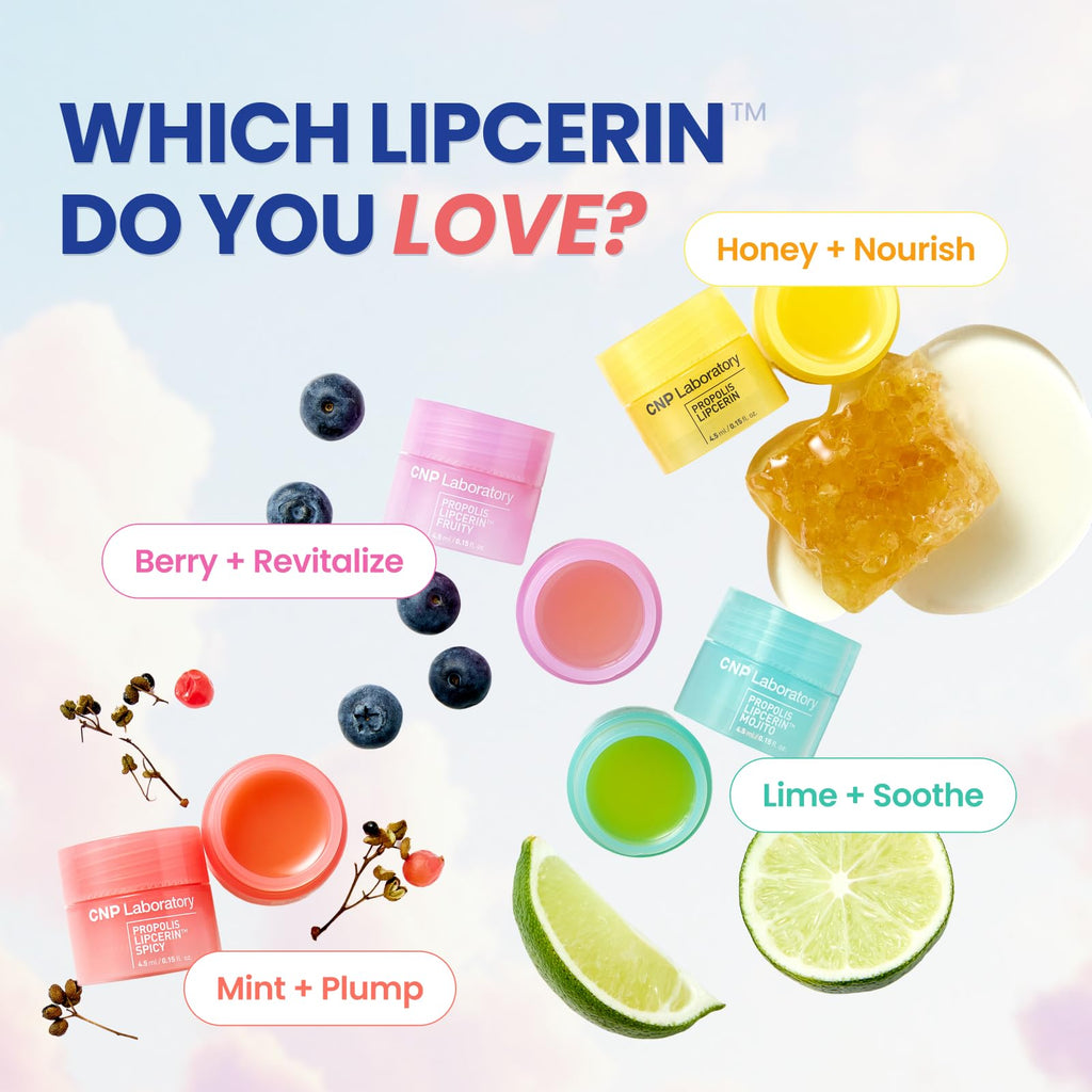 CNP Propolis Lipcerin™ - 01 Original, 0.5 fl.oz. | Hydrating Lip Balm, Overnight Lip Mask, Korean Lip Blam, Manuka Honey Lip Balm, 12hr Hydration,Gifts for Women