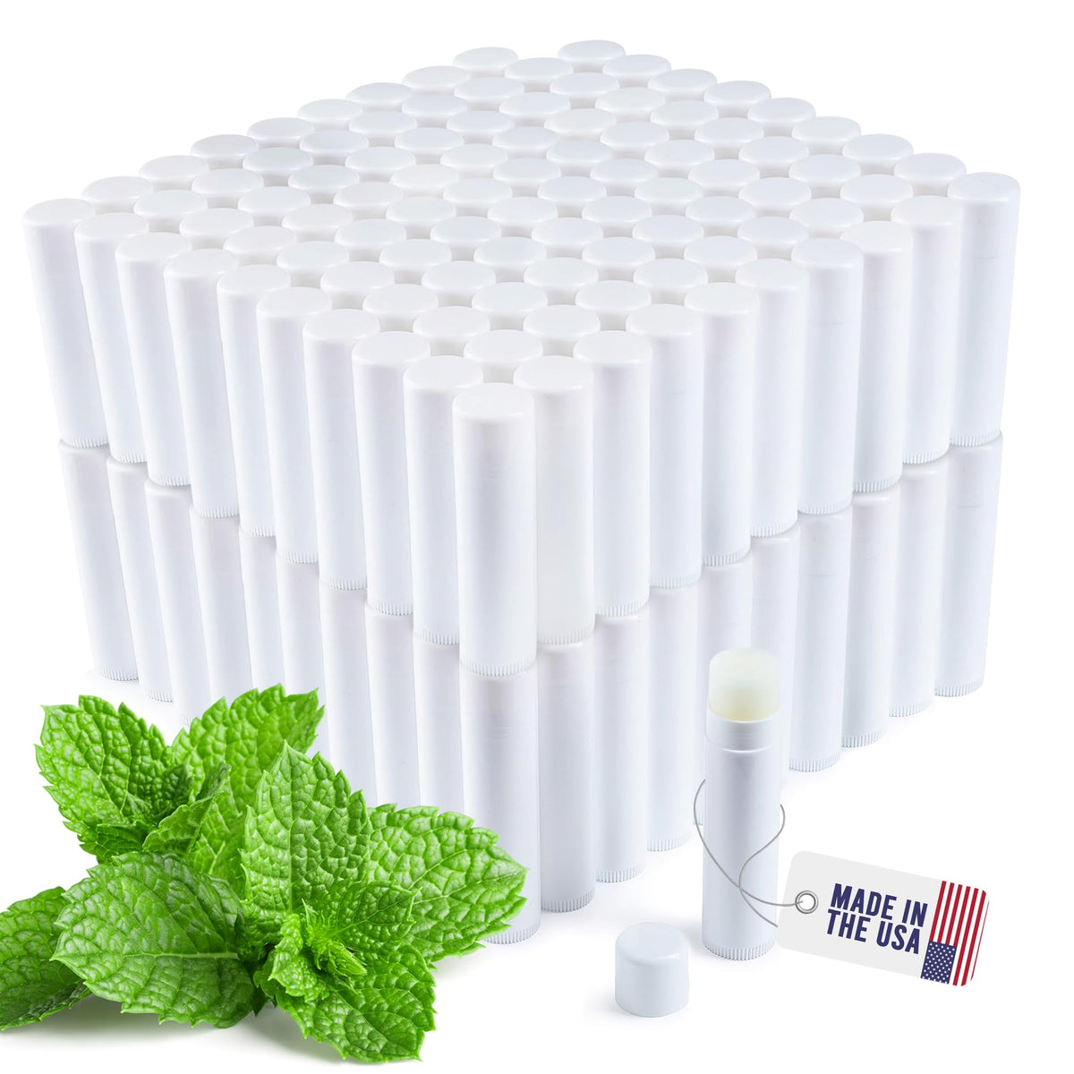 Lip Balm Bulk Unlabeled - Made in USA Bulk- Natural Ingredients Vitamin E Shea Butter - Custom Bulk For Party & Wedding Favors (50 Count, Vanilla)
