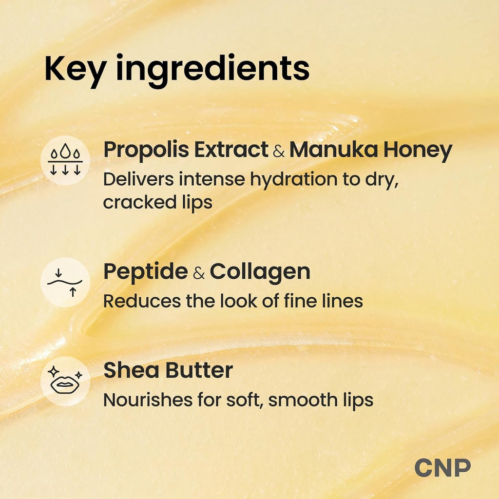 CNP Propolis Lipcerin™ - 01 Original, 0.5 fl.oz. | Hydrating Lip Balm, Overnight Lip Mask, Korean Lip Blam, Manuka Honey Lip Balm, 12hr Hydration,Gifts for Women