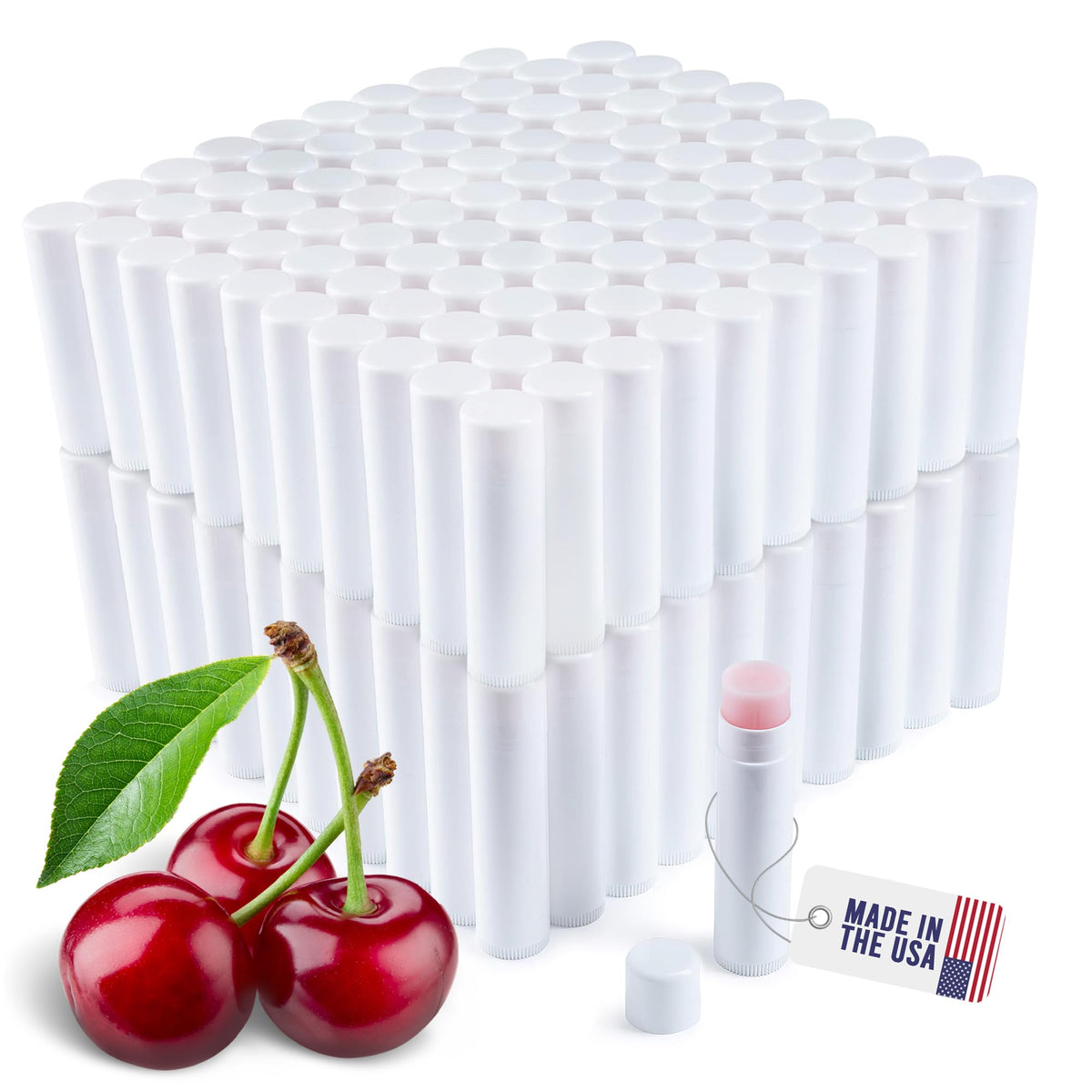 Lip Balm Bulk Unlabeled - Made in USA Bulk- Natural Ingredients Vitamin E Shea Butter - Custom Bulk For Party & Wedding Favors (50 Count, Vanilla)