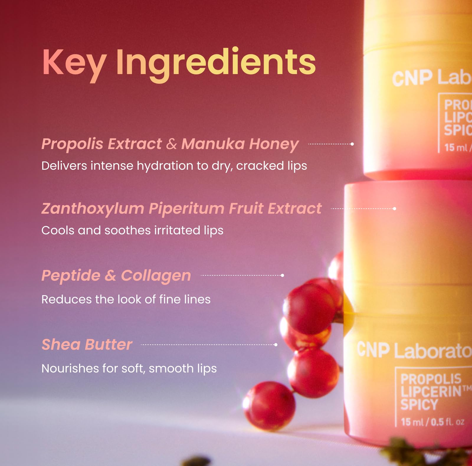 CNP Propolis Lipcerin™ - 01 Original, 0.5 fl.oz. | Hydrating Lip Balm, Overnight Lip Mask, Korean Lip Blam, Manuka Honey Lip Balm, 12hr Hydration,Gifts for Women