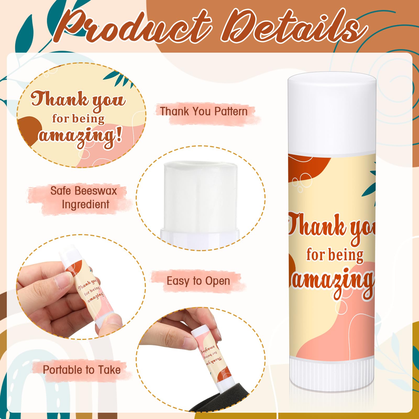 Capoda 40 Pcs Employee Appreciation Gifts Bulk Lip Balms Thank You Appreciation Gifts for Adult Women Men Coworker Team Staff Teachers Nurse Volunteer Party Favors