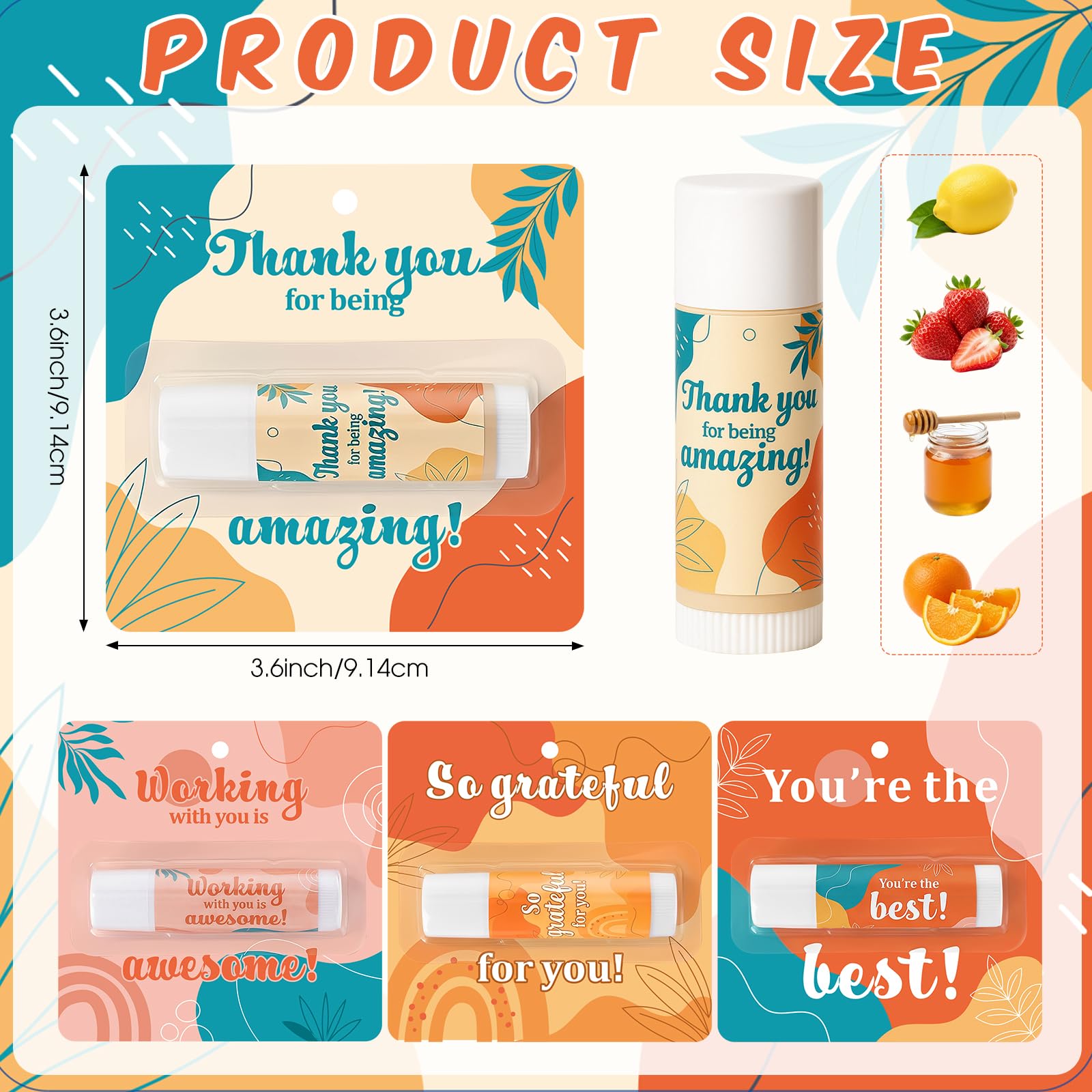 Capoda 40 Pcs Employee Appreciation Gifts Bulk Lip Balms Thank You Appreciation Gifts for Adult Women Men Coworker Team Staff Teachers Nurse Volunteer Party Favors