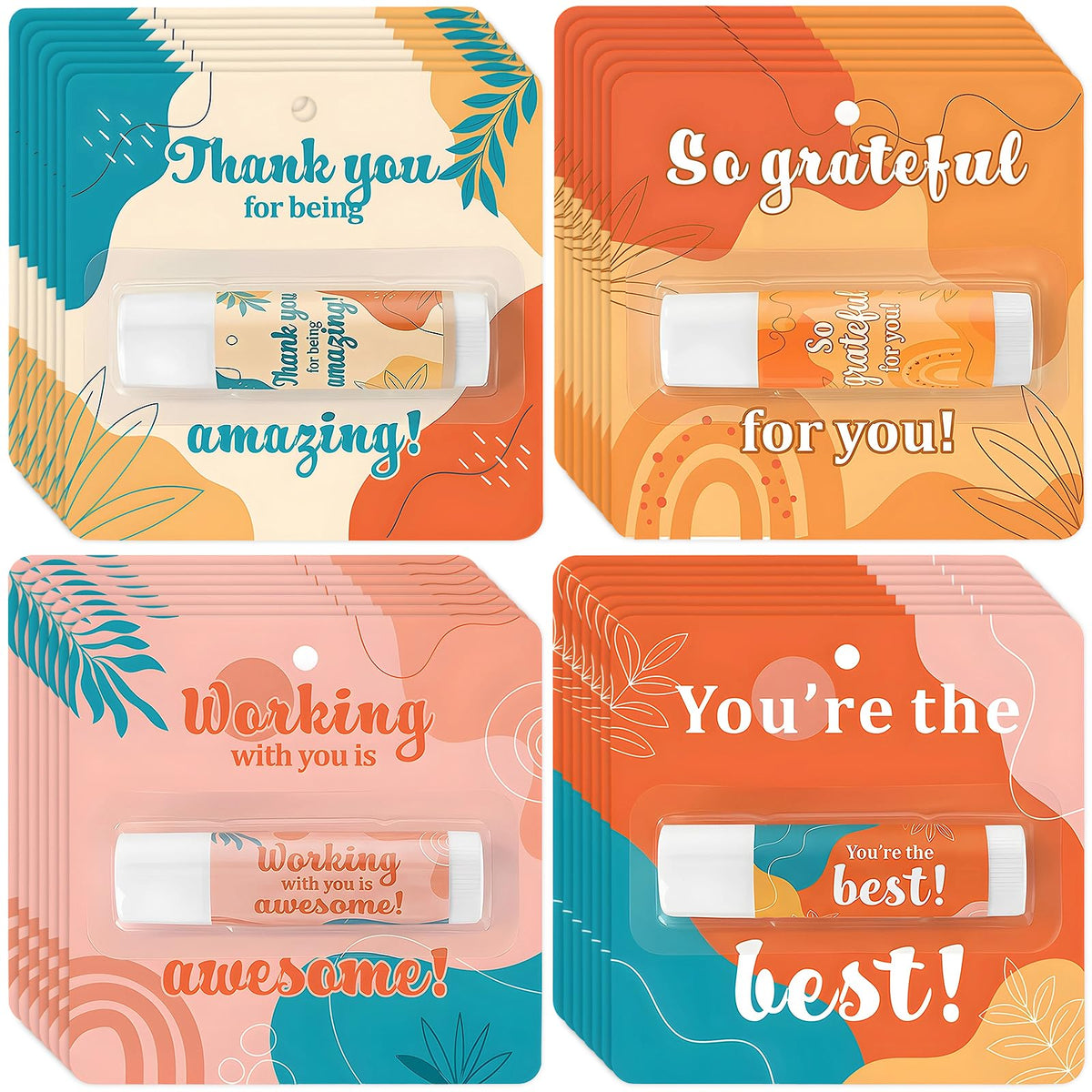 Capoda 40 Pcs Employee Appreciation Gifts Bulk Lip Balms Thank You Appreciation Gifts for Adult Women Men Coworker Team Staff Teachers Nurse Volunteer Party Favors