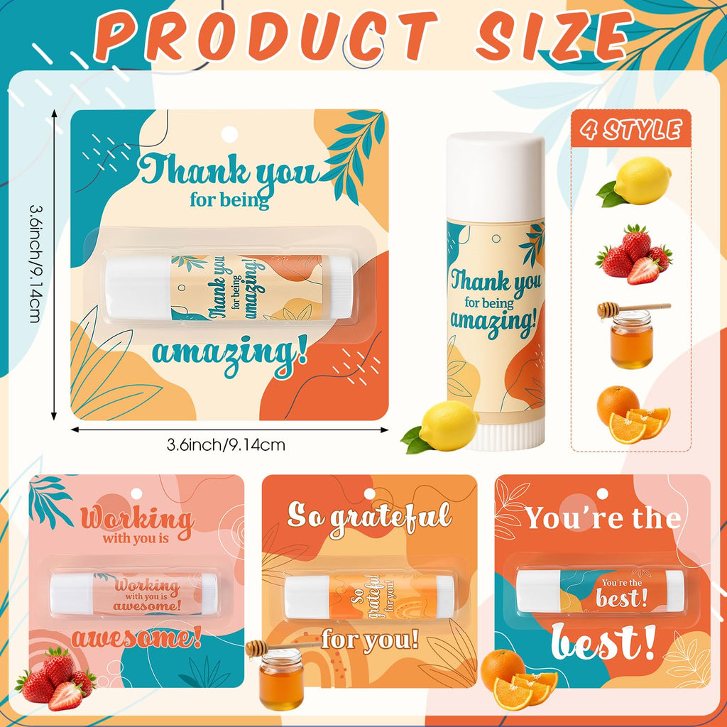 Capoda 40 Pcs Employee Appreciation Gifts Bulk Lip Balms Thank You Appreciation Gifts for Adult Women Men Coworker Team Staff Teachers Nurse Volunteer Party Favors