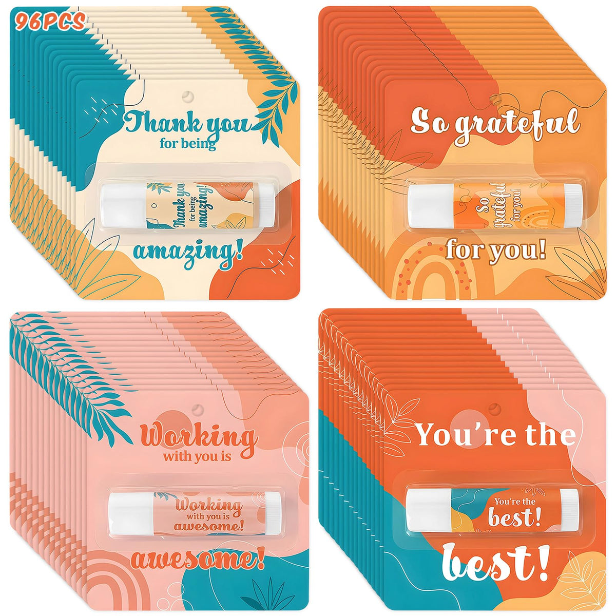Capoda 40 Pcs Employee Appreciation Gifts Bulk Lip Balms Thank You Appreciation Gifts for Adult Women Men Coworker Team Staff Teachers Nurse Volunteer Party Favors