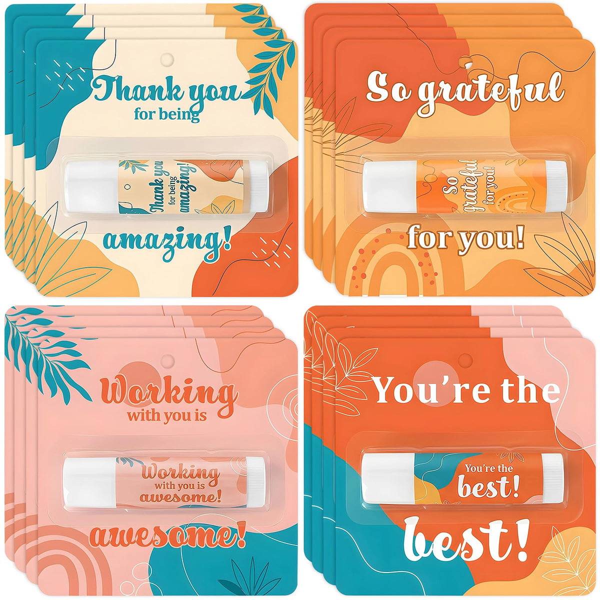 Capoda 40 Pcs Employee Appreciation Gifts Bulk Lip Balms Thank You Appreciation Gifts for Adult Women Men Coworker Team Staff Teachers Nurse Volunteer Party Favors
