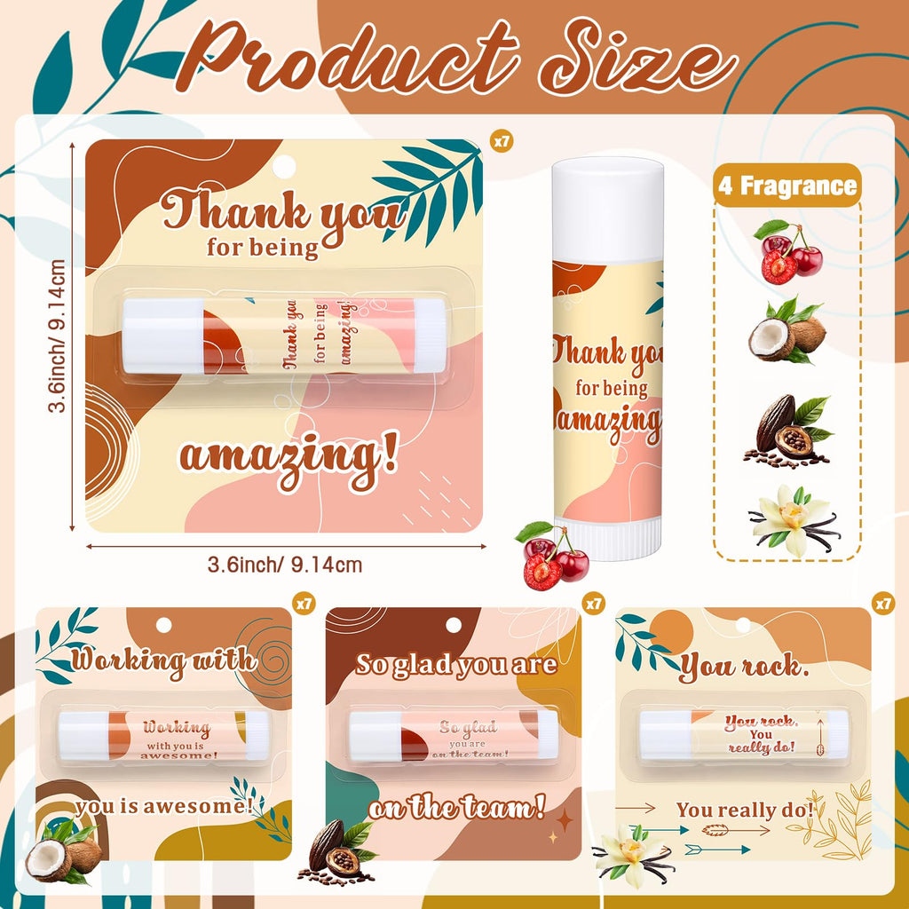 Capoda 40 Pcs Employee Appreciation Gifts Bulk Lip Balms Thank You Appreciation Gifts for Adult Women Men Coworker Team Staff Teachers Nurse Volunteer Party Favors