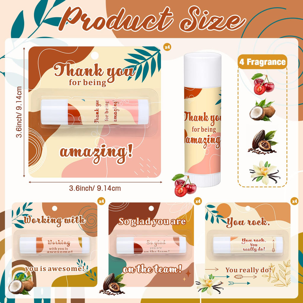 Capoda 40 Pcs Employee Appreciation Gifts Bulk Lip Balms Thank You Appreciation Gifts for Adult Women Men Coworker Team Staff Teachers Nurse Volunteer Party Favors