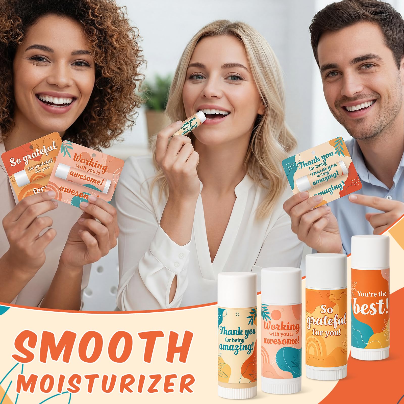 Capoda 40 Pcs Employee Appreciation Gifts Bulk Lip Balms Thank You Appreciation Gifts for Adult Women Men Coworker Team Staff Teachers Nurse Volunteer Party Favors