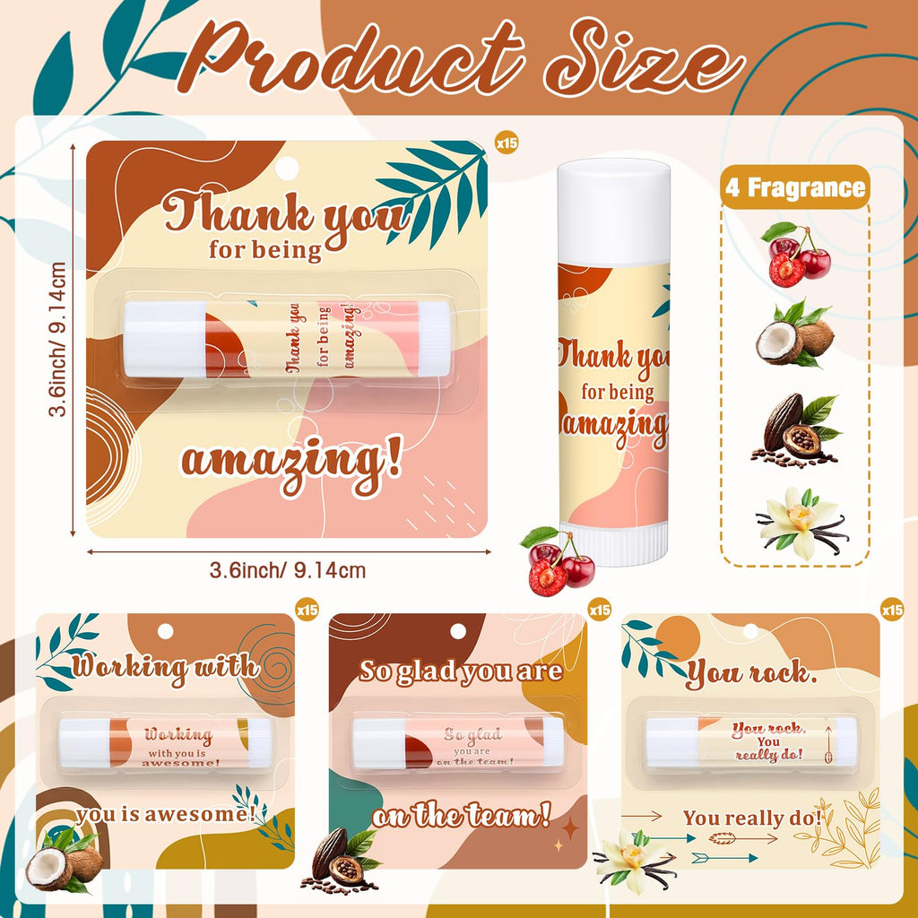 Capoda 40 Pcs Employee Appreciation Gifts Bulk Lip Balms Thank You Appreciation Gifts for Adult Women Men Coworker Team Staff Teachers Nurse Volunteer Party Favors