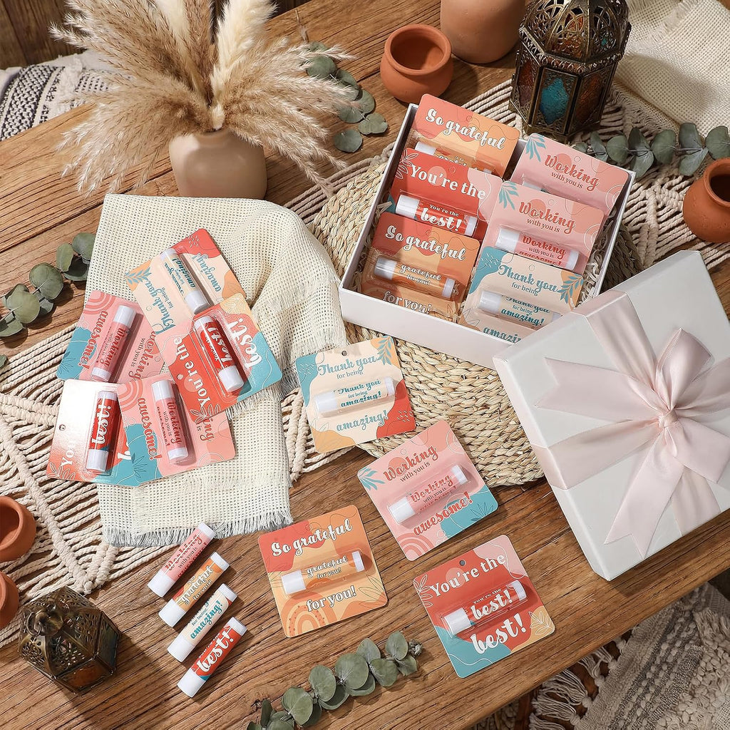 Capoda 40 Pcs Employee Appreciation Gifts Bulk Lip Balms Thank You Appreciation Gifts for Adult Women Men Coworker Team Staff Teachers Nurse Volunteer Party Favors