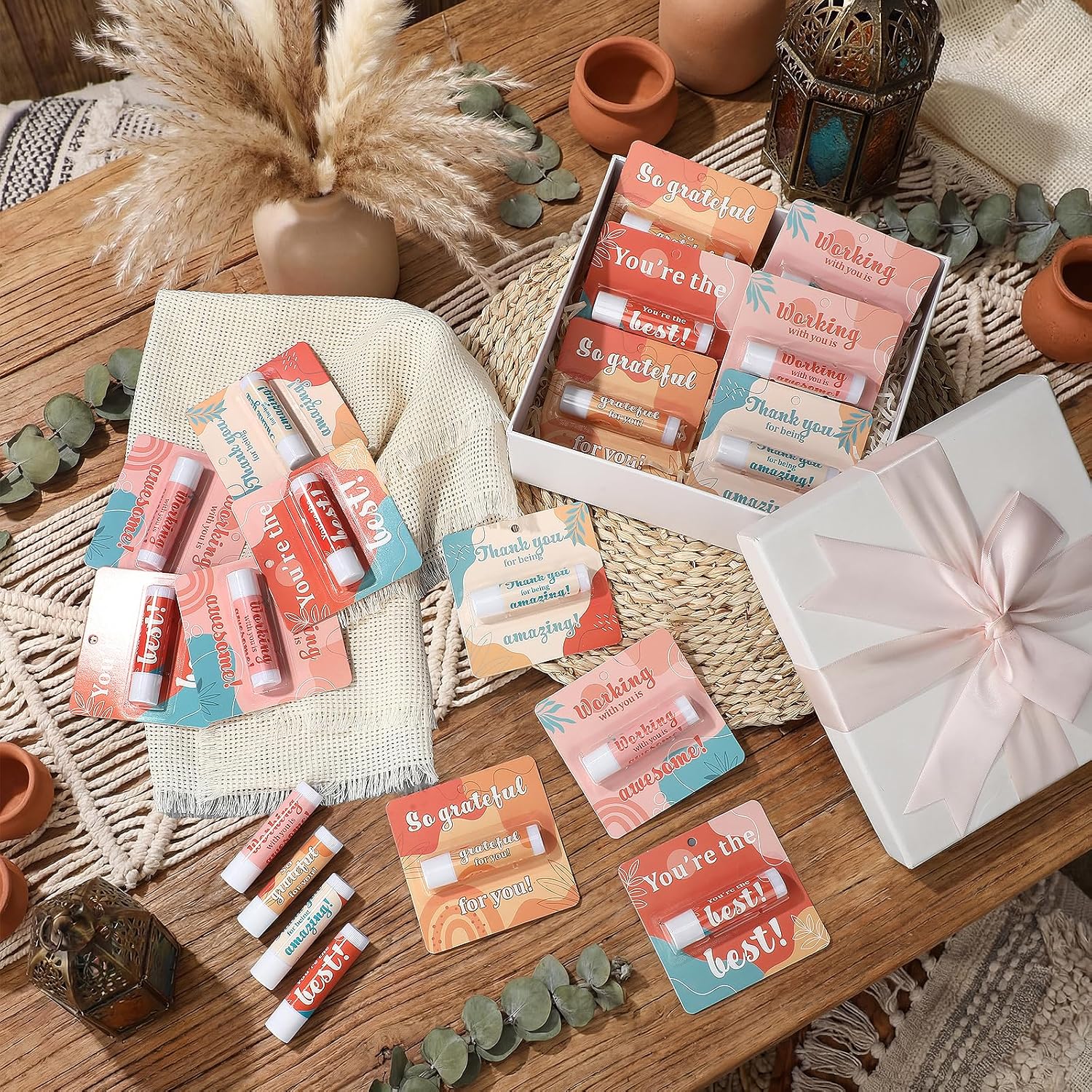Capoda 40 Pcs Employee Appreciation Gifts Bulk Lip Balms Thank You Appreciation Gifts for Adult Women Men Coworker Team Staff Teachers Nurse Volunteer Party Favors